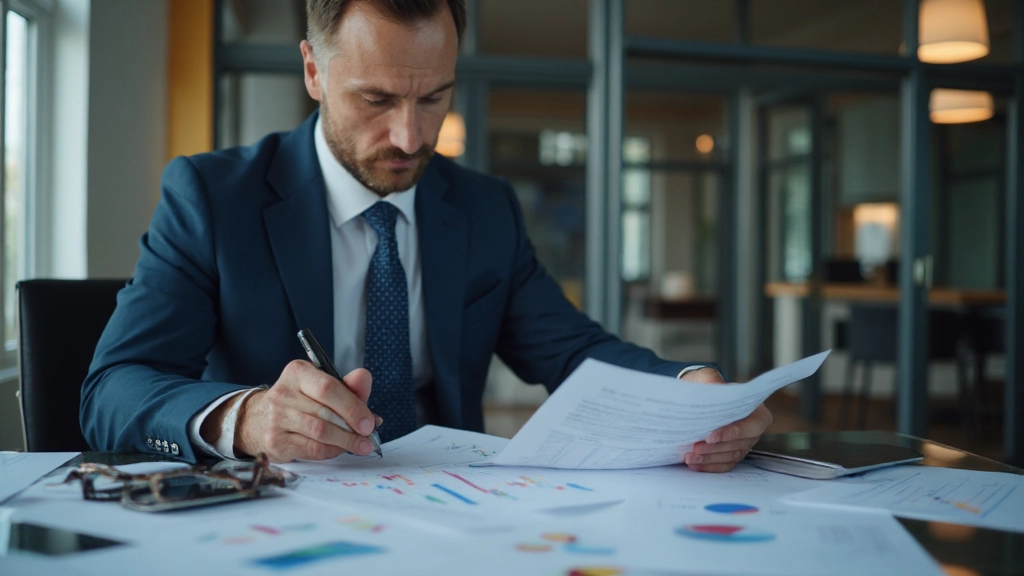 Инвестор изучает портфель акций и инвестиционные документы