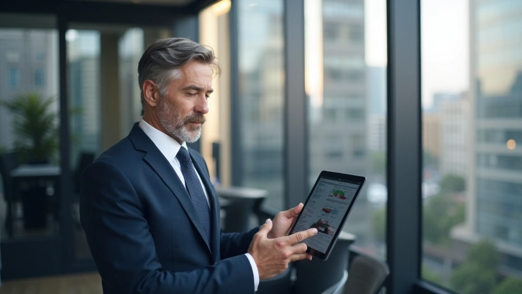 Инвестор изучает портфель акций и инвестиционные графики